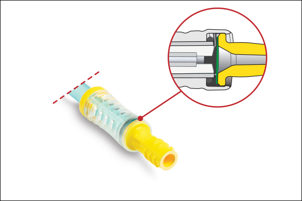 NomoLine-O – Detailaufnahme des hydrophoben Bakterienfilters